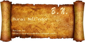 Burai Nándor névjegykártya