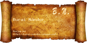 Burai Nándor névjegykártya